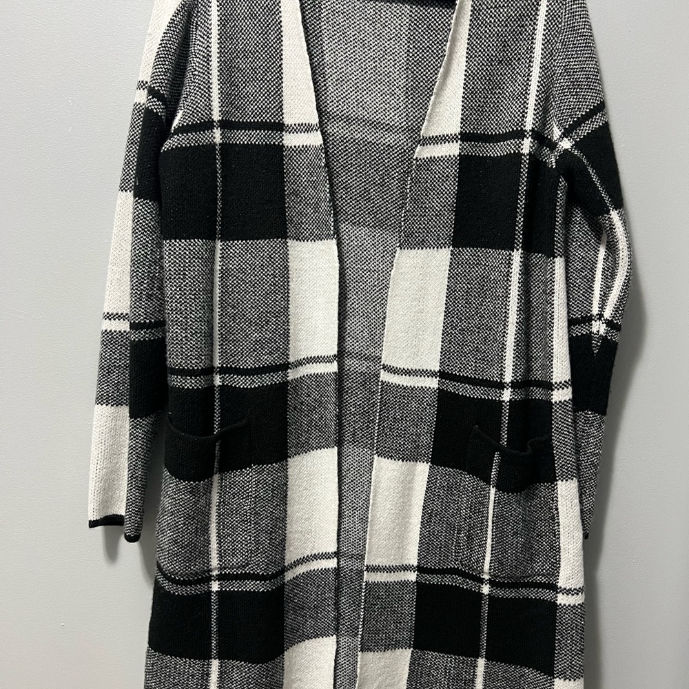 Apt. 9 Black and White Checkered Cardigan